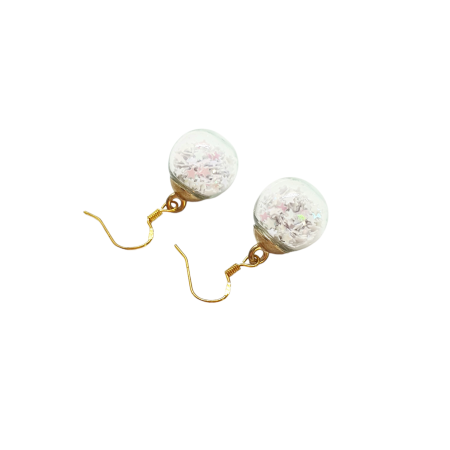 earrings steel gold glass balls with stears